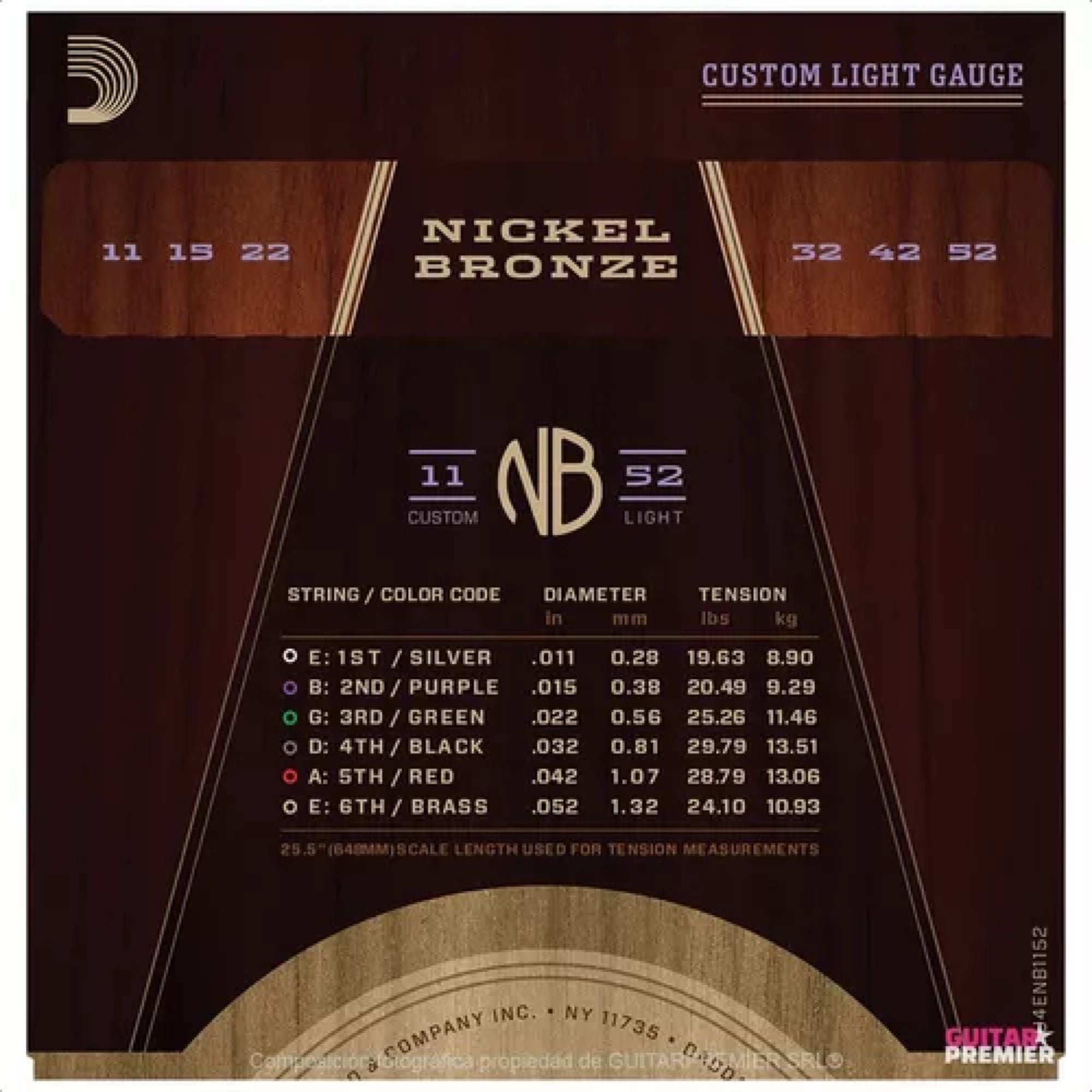 Set de Cuerdas Guitarra Acústica D"Addario NB-1152