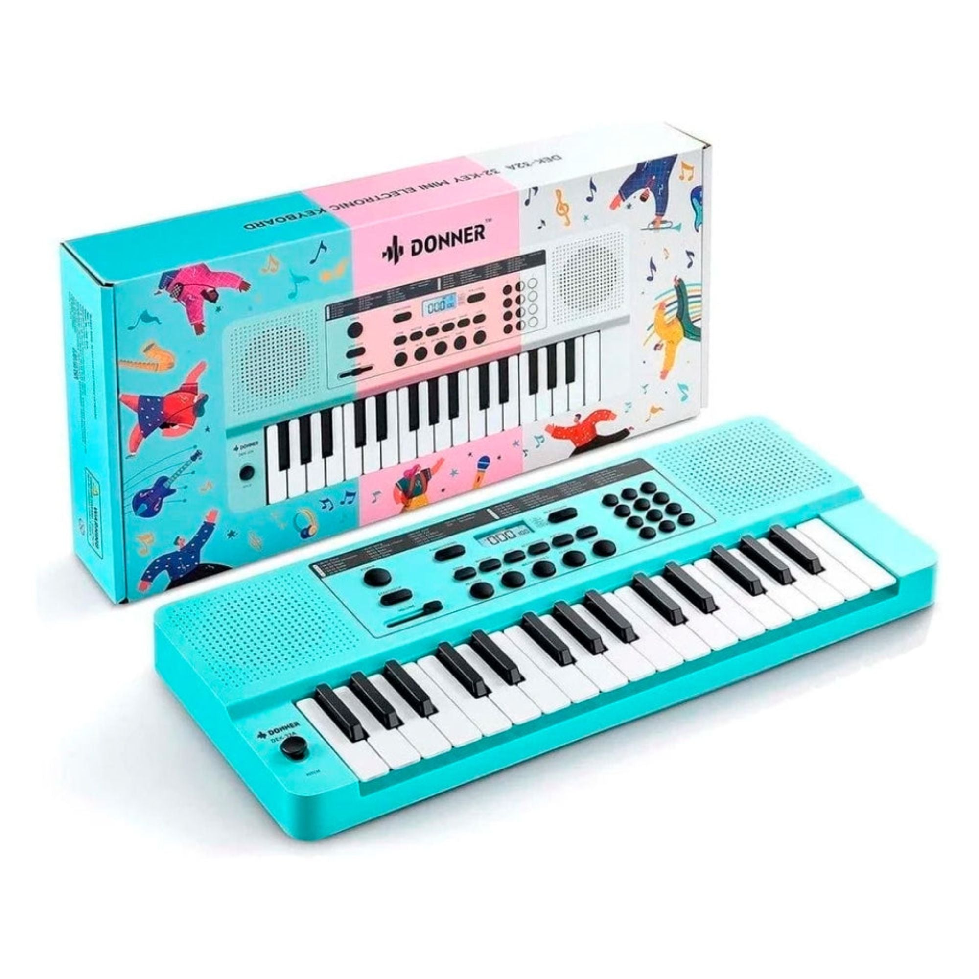 Teclado 32 Mini Teclas Donner CYAN DEK-32A
