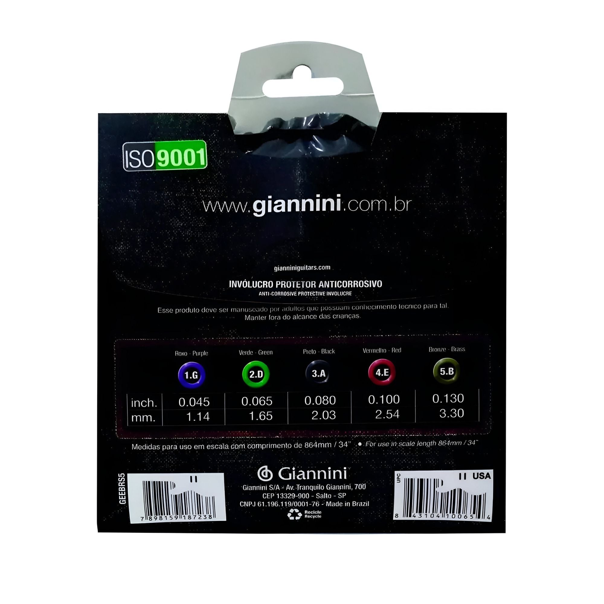 Set de Cuerdas Bajo 5C Giannini GEEBRS5