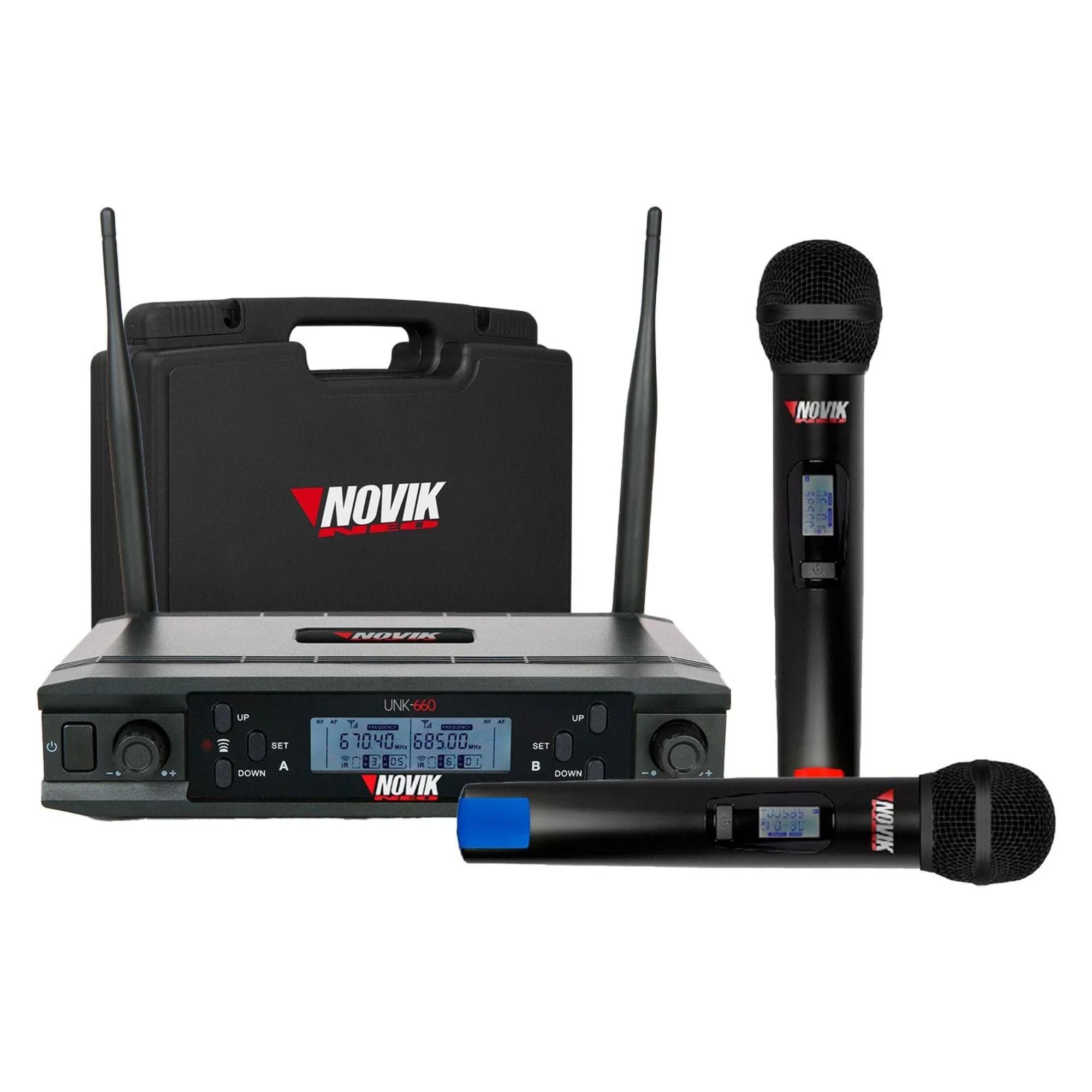 Micrófono Inalámbrico Mano Doble Novik UNK-660