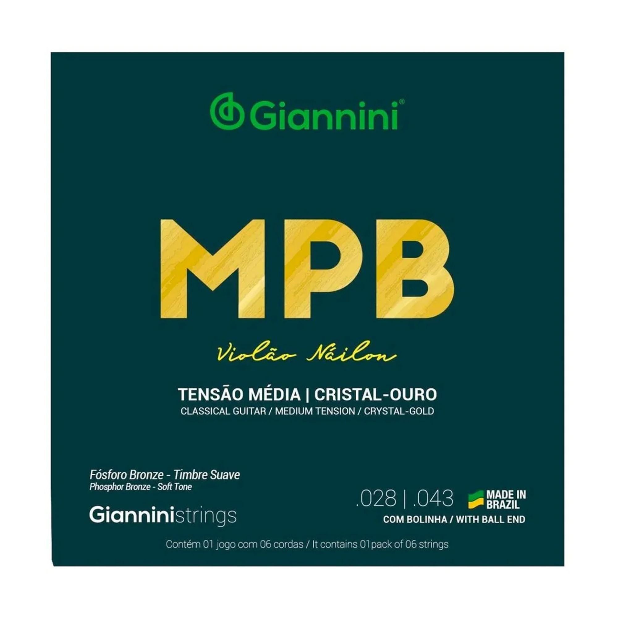 Set de Cuerdas Guitarra Clásica Giannini MPB GENWBG