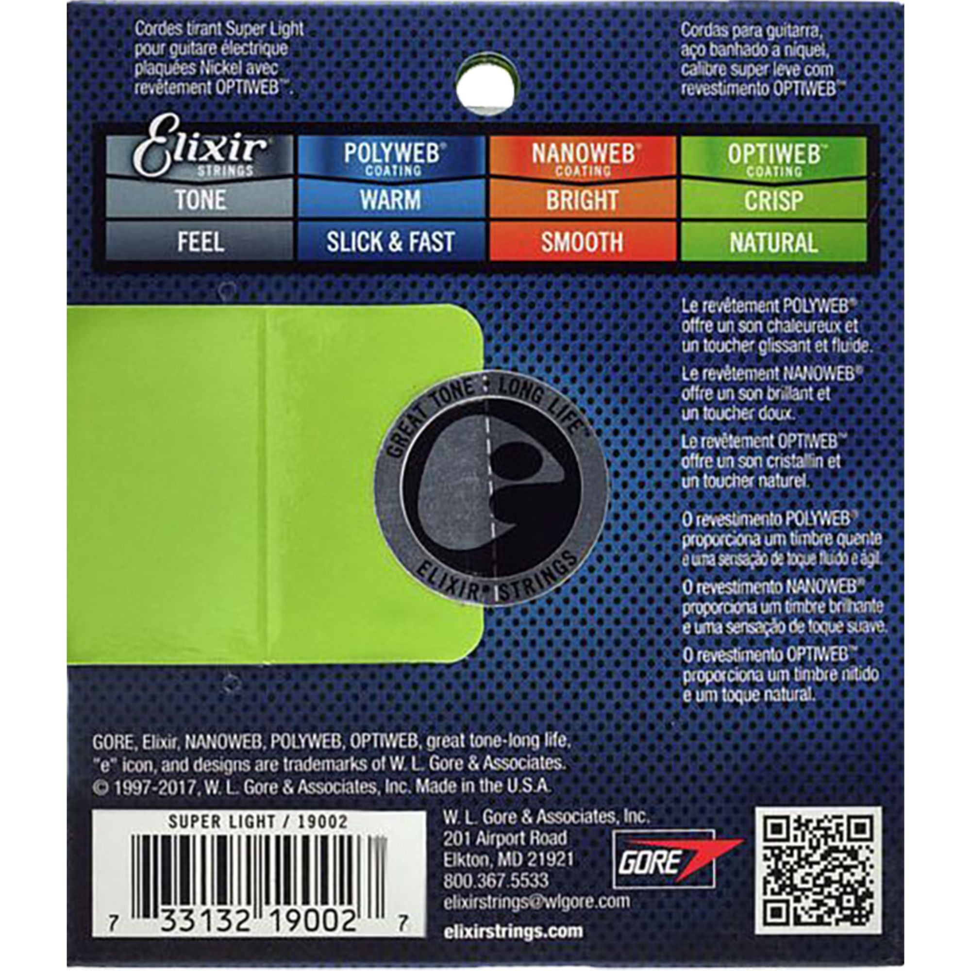 Set de Cuerdas Guitarra Eléctrica 009-042 Elixir Optiweb 19002