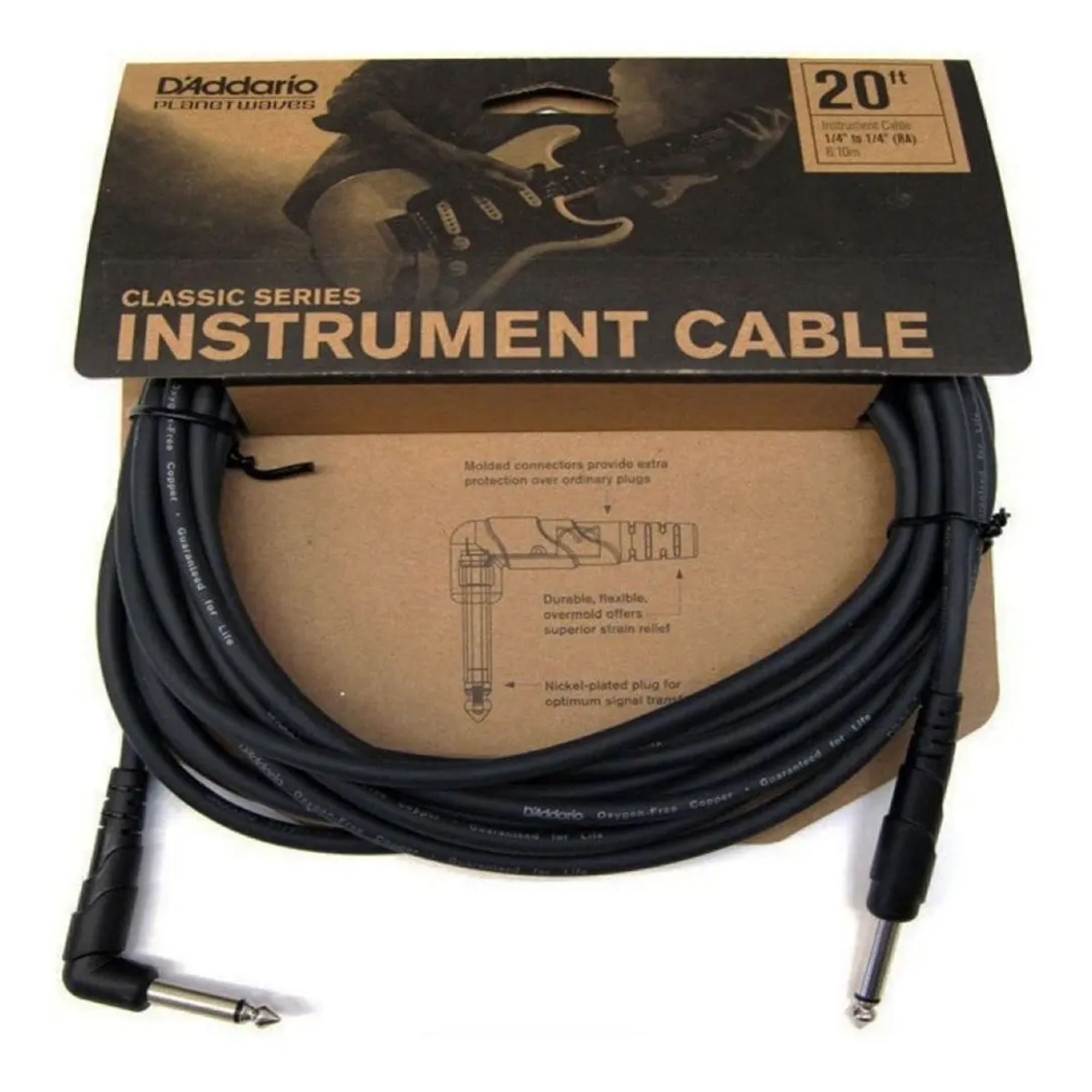 Cable de Instrumento Plug Plug L 6.10M Planet Waves Classic PW-CGTRA-20