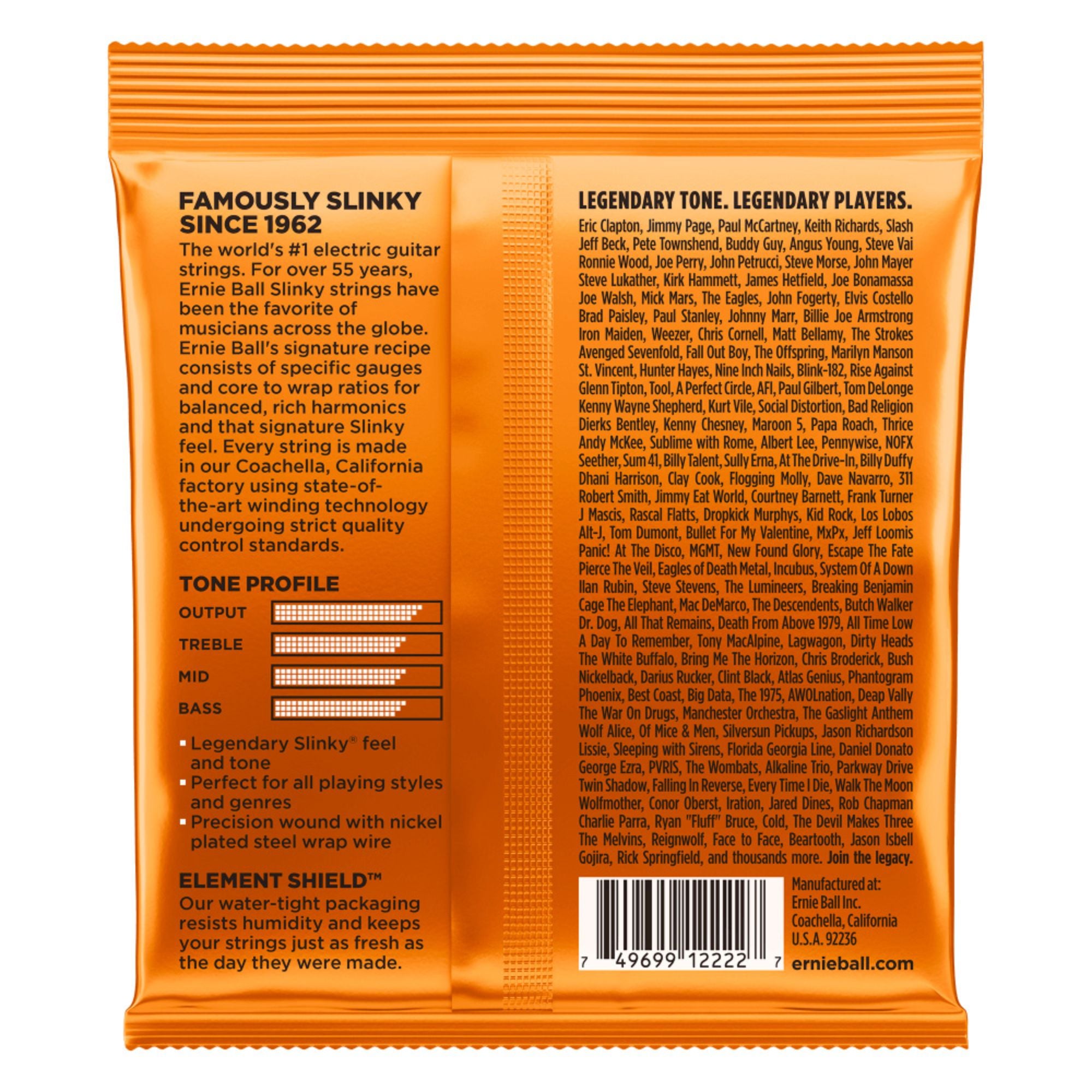 Set de Cuerdas Guitarra Eléctrica Ernie Ball Hybrid Slinky 2222