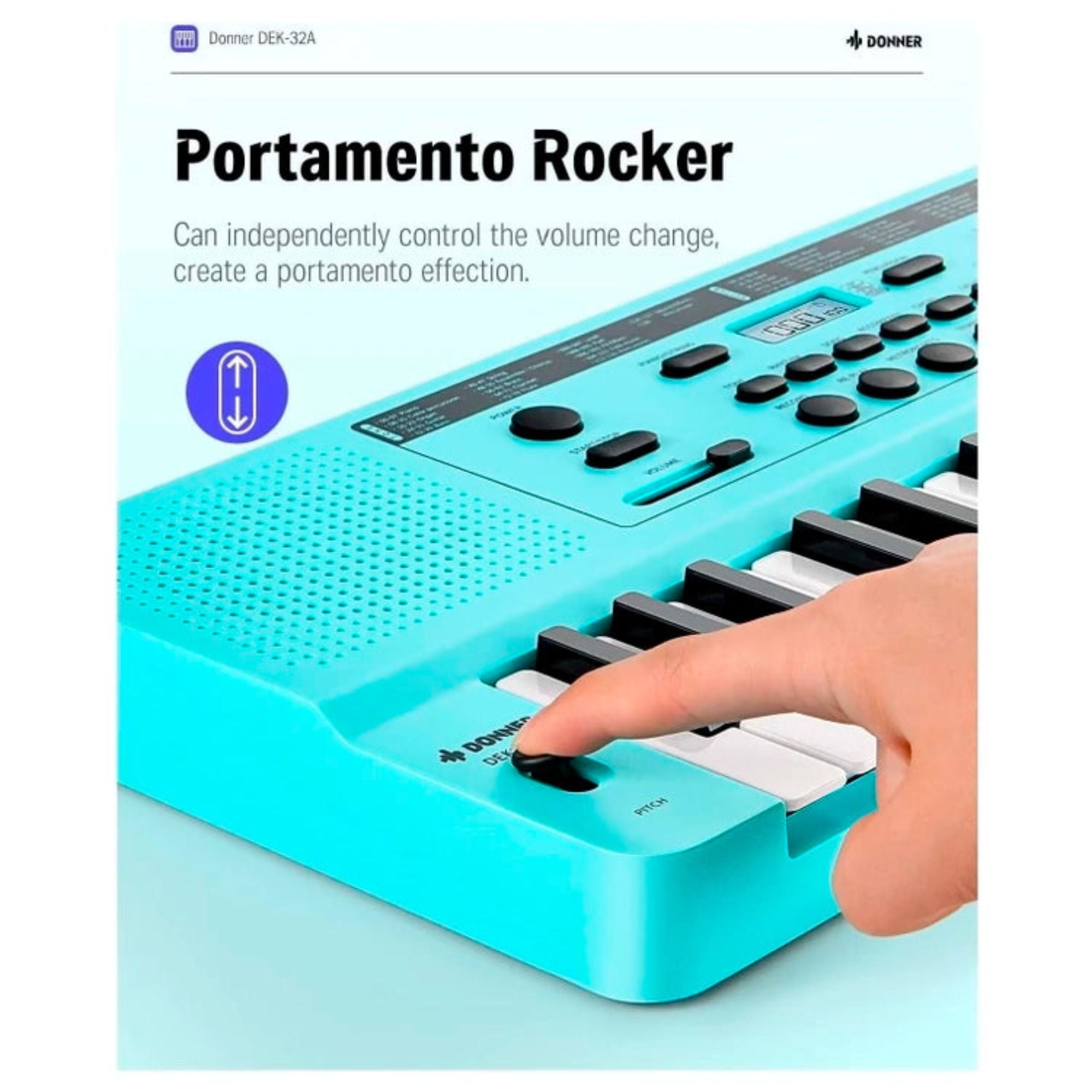 Teclado 32 Mini Teclas Donner CYAN DEK-32A